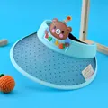 Light blue kids sun visor with cute cartoon bear and UV color-changing brim - Color Changing Bear (1024) / Blue