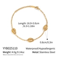 Detail van 18K vergulde roestvrijstalen armband met afmetingen en gewichtsspecificaties - Gouden Schelparmband (YYB025110)