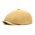 Classic newsboy cap for men and women in ginger yellow durable cotton twill - Light Yellow