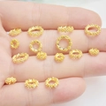 Perles d'espacement flocon en or 14K avec zircon pour la création de bijoux DIY - 6mm / Or 18k Couleur Préservée