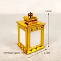 Mini golden lantern Christmas ornament with dimensions 5.9cm x 3.6cm for tree decoration - 369 Gold Square Lantern Accessory