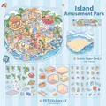 Island Amusement Park DIY 3D scene stickers set with PET material and animal designs - Island Amusement Park