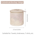 Cylindrical beige mesh laundry bag with animal logo for delicate underwear protection - 17*15CM / Beige Embroidery Cylindrical Bra Bag