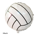 18-inch volleyball patterned foil balloon with white and black lines for party decoration - 18 Inch Volleyball