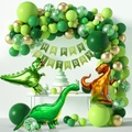Kit arco palloncini dinosauro per compleanno con palloncini in lattice e alluminio - Set catena palloncini dinosauro