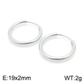 Classic silver stainless steel hoop earrings in 19x2mm size for a minimalist look - 19mm(KE99143-Z)