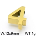 Golden number 4 stainless steel necklace pendant charm, size 12x9mm and weight 1g - Number 4 (KLJ4359-Z)