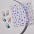 Adesivi per nail art 3D a rilievo con cristalli aurora e forme a cuore, modello Co-051 - Stile Cristallo Sfumato 3D (CO-051)