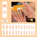Faux ongles ballerine longs avec motif fleur jaune et strass élégants - Fleurs Jaunes (Z366)