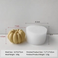White silicone 3D pumpkin mold with yellow wax sample for candle making and crafts - Pumpkin Mold H-1011
