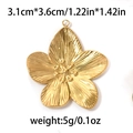 304 stainless steel flower pendant in gold finish with 3.1x3.6cm size and 5g weight - Five-Petal Flower / Gold