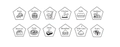 12-sided couple date night dice featuring black line food category icons on white - Food Dice (Default Style)