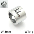 Pendentif lettre F évidée en acier inoxydable argenté, largeur 8mm et poids de 1g - Lettre F (KLJ1301-Z)