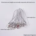 Cordino con chiusura a moschettone argento e filo bianco intrecciato da 6,5 cm per il fai-da-te - Cinghie Per Cellulari Color Argento - 1 Dozzina (100 Cinturini)
