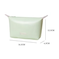 Light green PU leather makeup bag with LOVE print and 16.5x12.5x6.5cm dimensions - Light Green