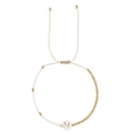 Bracciale in perline Miyuki fatto a mano con ciondolo lettera M oro e cordino regolabile - Lettera M