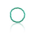 Bracciale intrecciato verde smeraldo con trama a corda ritorta e finitura metallica lucida - Anello intrecciato in metallo verde mentα (30086)
