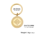 Gold stainless steel Witch's Knot keychain with Celtic pendant and 24.5mm ring - Gold
