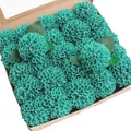 Deep teal dahlia faux flower heads set in a kraft gift box for wedding decorations - Teal Blue