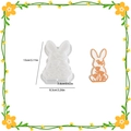3D rabbit silicone mold with floral texture for Easter resin DIY crafts and ornaments - Pattern Rabbit Ornament 003 / White