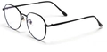 Monture de lunettes noire en métal au design polygonal rétro et verres clairs - Noir