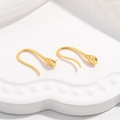 Detail of golden S925 sterling silver ear hooks with hollow floral patterns for jewelry DIY - Style B: Hollow High Heels / Gold