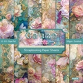 6x6 inch vintage floral scrapbooking paper pack with 24 sheets of 160gsm cardstock paper - R2301a 24 Sheets