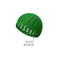 Handmade crochet knit hollow beanie in green, featuring a breathable wheat ear pattern - Green