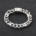 Bracciale da uomo in acciaio inossidabile argento con catena groumette e maglie - Color Acciaio