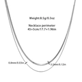 Silver snake chain necklaces in 0.8mm and 3.2mm widths with weight and size specifications - Style 2-Silver Double Layer (0.8mm+3.2mm)