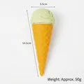 Modello realistico di cono gelato verde chiaro con trama a nido d'ape, altezza 14,5 cm - Cono gelato alla crema / Verde chiaro