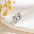Eleganti orecchini a cerchio a stella in argento con pietre di zircone su sfondo bianco - Stella Bianca + Cuore Grigio (Pezzo Singolo)