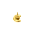 3D balloon style letter E pendant in polished gold finish for DIY jewelry necklaces - Letter E