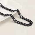 Collier gourmette noire en acier inoxydable pour hommes au style hip hop tendance - Noir 8,0 mm de large 50 cm de long
