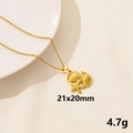 Gold starfish and seashell pendant necklace in stainless steel with 21x20mm dimensions - Shell & Starfish Combo / Gold