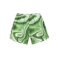 Badeshorts für Jungen mit grünem Marmormuster und weißem Kordelzugbund - 152 / Wasserwellenmuster