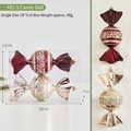 Glittery candy cane Christmas tree hanging ornaments in burgundy and champagne gold colors - 481-5 Candy Shaped Hanging Ornaments (Set of 2) / 18x7cm