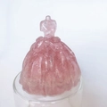 Pink crystal gravel princess dress ornament made of resin with subtle glitter finish - Large Pink Quartz