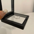 Silver 925 adjustable ring with twin butterfly bow design and small crystals - JZ0668-Double Bowknot