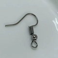 Ganchos para pendientes DIY en color gris con muelle y bola para joyería artesanal - Gancho estándar / Negro pistola