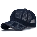 Dark blue breathable full mesh baseball cap for summer outdoor sun protection - Navy Blue