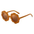 Kids flower-shaped sunflower sunglasses with yellow frame and brown lenses - Kids / C17 Dark Yellow Frame Brown Lens