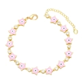 Armband mit rosa Emaille-Sternen, bösem Blick und Zirkonia in Gold-Optik für Damen - Rosa