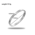 Sleek silver stainless steel bangle bracelet with star engraving and polished finish - Silver Burst Star Inlaid Style (BR-206)