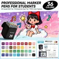 36-color dual-tip art marker set with storage bag, base, sketchbooks, and drawing tools - [5th ​​generation Soft Tip] Standard 36 Colors / Includes 8 Gift Items