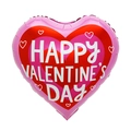 Pink and red heart-shaped foil balloon with Happy Valentine's Day text for party decor - 18 Inch Heart Pink Circle Valentine TX125