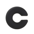 Matte black C-shaped silicone ring with thick texture on a clean white background - Black