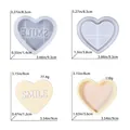 Dettaglio dello stampo per scatola a cuore con testo smile inclusi coperchio e base - Stampo per Set di Immagazzinaggio a Cuore Smile