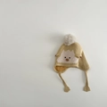 Détails du bonnet d'hiver en tricot jaune pour bébé avec visage d'animal et protège-oreilles - 1-2 ans / Jaune