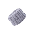 Soft grey plush spa wristband with elastic design for face washing and skincare - Grey (Solid)
